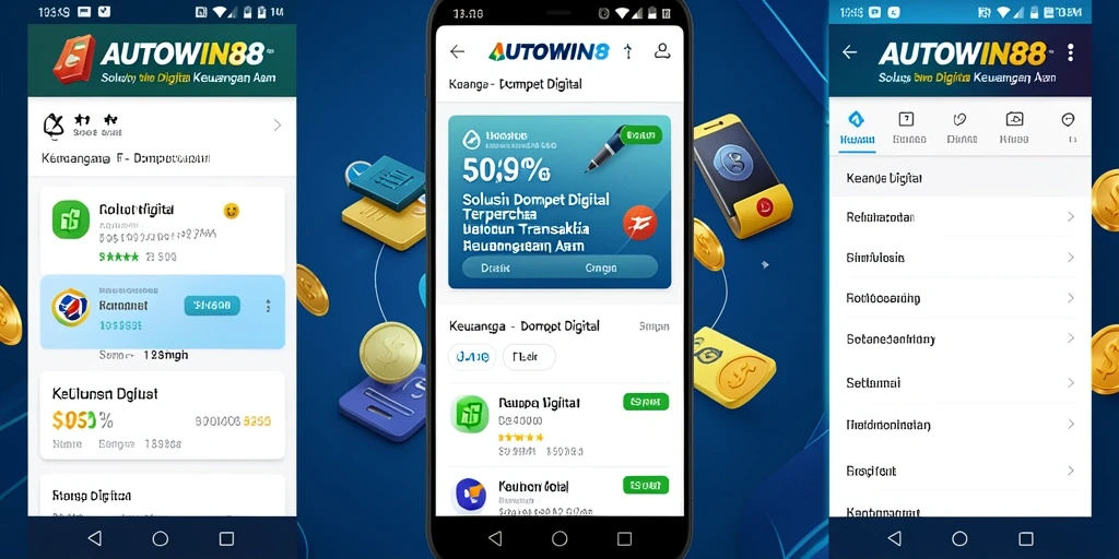 Antarmuka aplikasi AUTOWIN88 yang bersih dan fungsional sebagai Dompet Digital.
