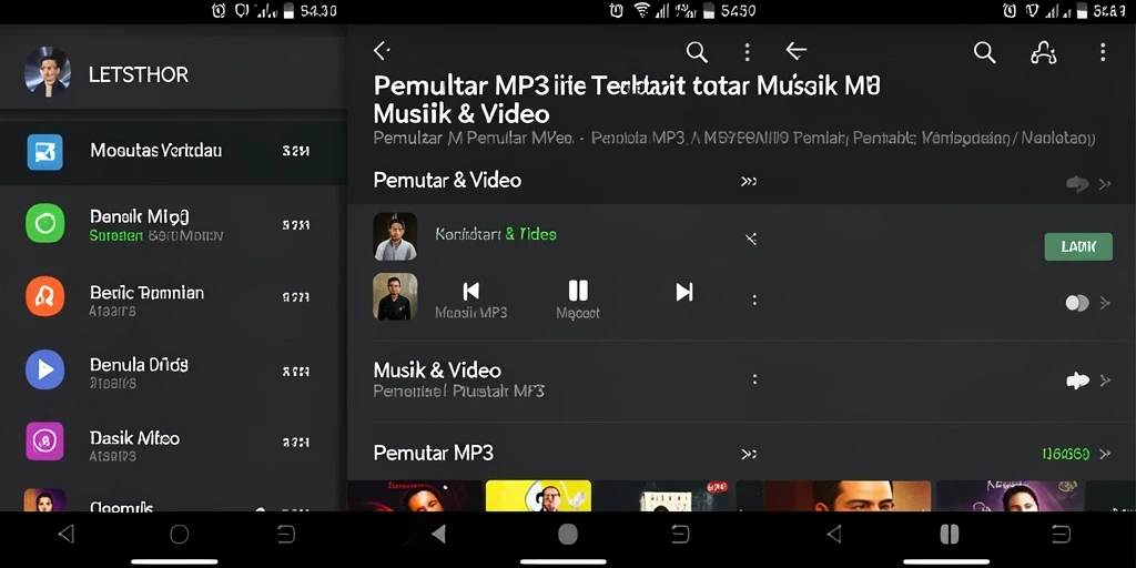 Tampilan antarmuka LETSTHOR sebagai Pemutar MP3 yang modern dan fungsional.