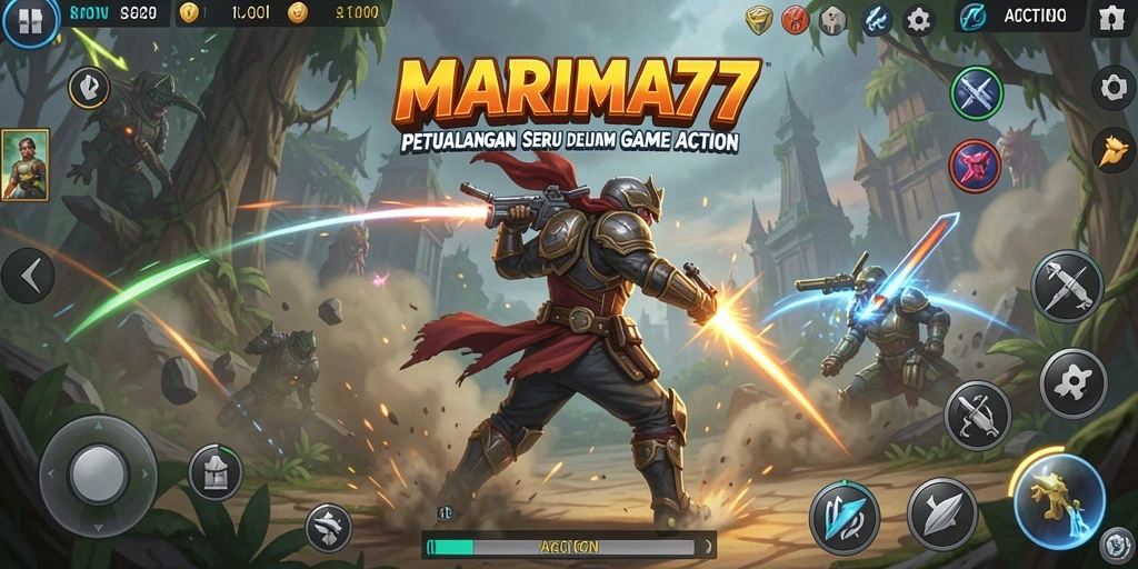 Tampilan antarmuka MARIMA77 yang dinamis dan interaktif.