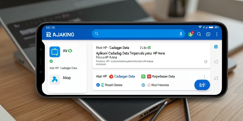 Antarmuka RAJAKING yang sederhana dan intuitif untuk cadangan data.