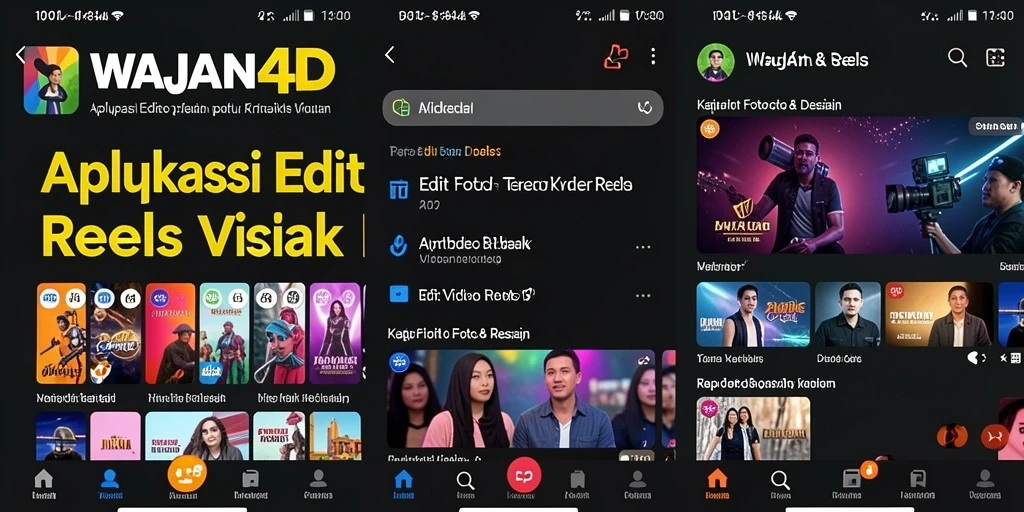 Tampilan antarmuka utama WAJAN4D untuk Edit Video Reels yang intuitif dan menarik.