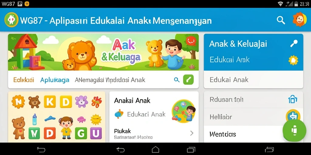 Tampilan antarmuka yang interaktif dan menarik untuk anak-anak.